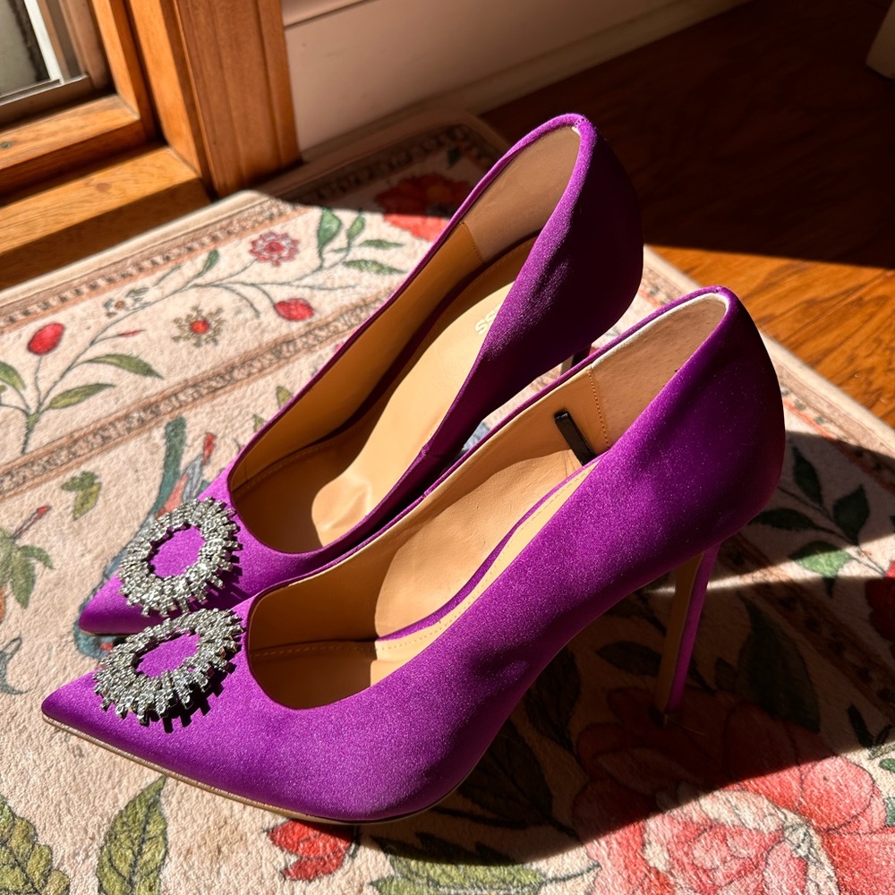 Express Violet Heels With Silver Embellishments - image 8
